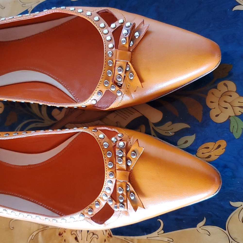 Prada Studded Leather Flats - Picture 3 of 10